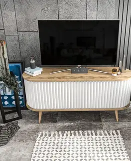 TV stolíky TV stolík Stor - Oud Oak, White