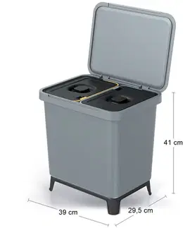Odpadkové koše NABBI NKS30W2 odpadkový kôš na triedený odpad 20 l svetlosivá