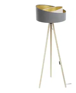 Lampy  Stojacia lampa GALAXY 1xE27/60W/230V šedá/béžová AS0463+BS0392