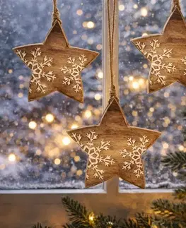 Vianočné dekorácie 4Home Dekorácia z mangového dreva Snowflake Star, 20 cm