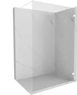 Sprchové dvere MEXEN/S - Lunar Sprchová zástena WALK-IN pravá 50 x 200, transparent 8 mm, biela 830-050-000-20-00-P