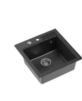Kuchynské drezy Quadron Dřez Quadron PETER110 černá nerez elem HCQP5052CZK PETER110BLNRZ
