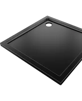 Vane MEXEN - Flow Sprchová vanička štvorcová slim 85 x 85, čierna mat 46S708585