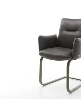 Jedálenské stoličky DELIFE Jedálenská stolička Jova-Flex s opierkami mikrovlákno antracit vintage jedálenská stolička plochý efektový povrch titán vrecková pružina