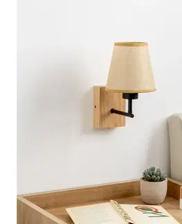 Svietidlá BRILAGI - Nástenná lampa NUBILA WOOD 1xE27/25W/230V dub/svetlohnedá BG1561+BG1571