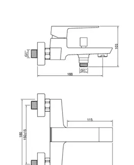 Kúpeľňové batérie INVENA - Vaňová batéria PAROS čierna BW-09-004-A