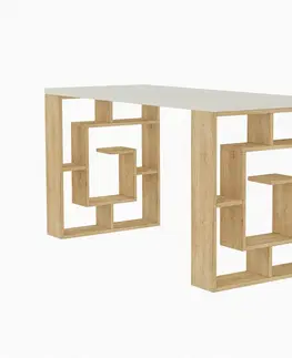 Konferenčné stolíky Pracovný stôl Maze White and Oak