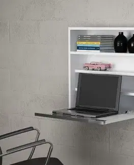 Komody a skrinky LINO závesná skrinka na notebook, biela matná