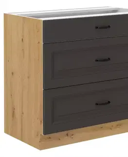 Kuchynské skrinky stojace Kuchynská skrinka STILO grafit mat/artisan 80d 3s bb