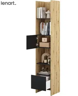 Nábytok Dig-net nábytok Regál Lenart BED CONCEPT BC-23 | dub artisan / čierna