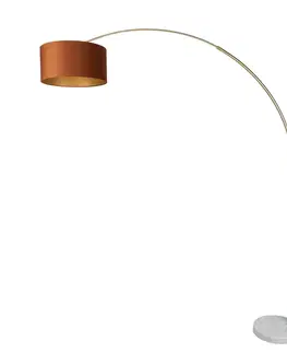 Oblúkové lampy Oceľová stojaca lampa s oranžovým tienidlom a zlatým interiérom 50 cm - XXL
