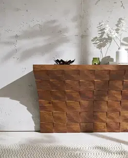 Nábytok do predsiene DELIFE Konzolový stolík Eremos 120x35 cm akácia hnedá