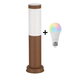 LED osvetlenie BRILAGI - LED RGBW Vonkajšie svietidlo 1xE27/12W/230V 40 cm IP44 hnedá BG3935+AI0819