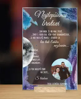 Tabuľky s venovaním (darčeky) Darček pre brata - sklenená plaketa s vlastným textom a dizajnom