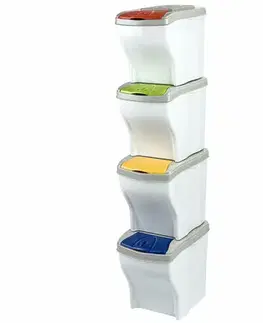 Odpadkové koše Kôš na triedený odpad Poker set 20 l, 4 ks, biela