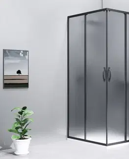 Sprchové dvere GELCO - SIGMA SIMPLY BLACK obdĺžniková sprchová zástena 1000x900 L/P varianta, rohový vstup, Brick sklo GS2410B-03