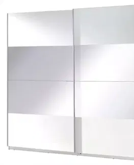 Šatníkové skrine Skriňa Twister 2 biela/zrkadlo 225 cm