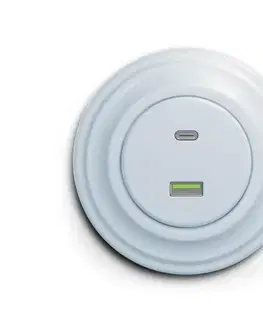 Predlžovacie káble Reblig - Retro USB zásuvka A+C s rámčekom modrá RG0025+RG0075