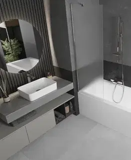 Sprchové dvere MEXEN/S - Next vaňová zástena FIX 60 x 150, dekor, chróm 895-060-000-00-30-01