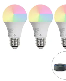LED osvetlenie Sada 3 inteligentných LED žiaroviek E27 A60 matná RGBW 8,5W 806lm 2700K
