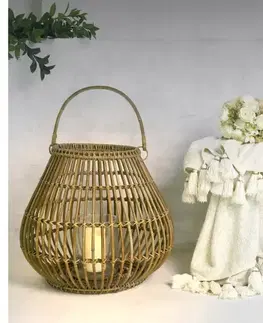 Záhradné dekorácie Lampáš Koko Glass Rattan/Glass