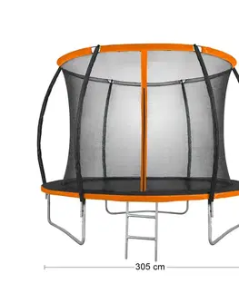 Trampolíny NABBI Jumper PRO trampolína 305 cm čierna / oranžová