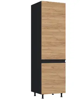 Kuchynské skrinky stojace Kuchynská skrinka Brick D60 čierna/craft