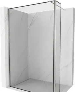 Sprchové dvere MEXEN/S - Kioto Sprchová zástena WALK-IN 100 x 30, čierny vzor, nikel kefovaná 800-100-212-97-70-030