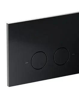 Záchody OMNIRES - Set: STRONGFRAME podomietkový rám + STEEL-R45 splachovacie tlačidlo, čierna mat STFWC1R45-RBLM
