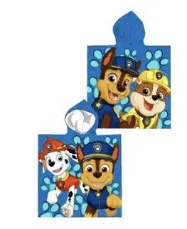 Osušky pre bábätká Detské pončo PAW PATROL modrý 55x110cm Setino Tiahome