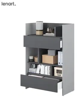 Nábytok Dig-net nábytok Regál Lenart BED CONCEPT BC-26 | sivá / grafit