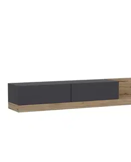 TV stolíky TV stolík Majör - Anthracite, Walnut