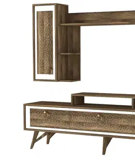 Obývacie steny TORO orientálna obývacia stena, orech/biela