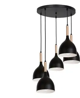 Svietidlá  Luster na lanku NOAK WOOD 5xE27/60W/230V 1878