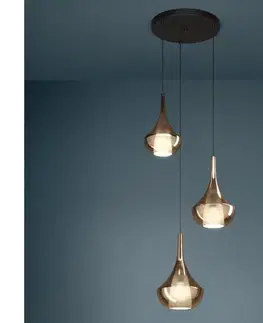 Svietidlá Eglo 390439 - Luster na lanku ALMOSTER 3xE27/28W/230V medený 390439