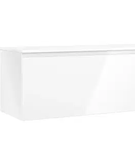 Kúpeľňový nábytok MEXEN/S - Orio kúpeľňová skrinka pod umývadlo 120 cm s doskou, 1 šuplík, biela lesk 91A10-12047-1-BFC00
