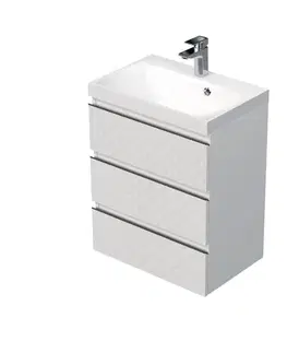 Kúpeľňový nábytok Kúpeľňová skrinka s umývadlom SAT Cube Way 60x71x40 cm biela mat CUBE3D603ZB CUBE3D603ZB