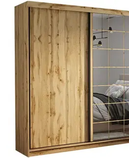 Šatníkové skrine Skriňa Collin 200 votan/votan+čierna