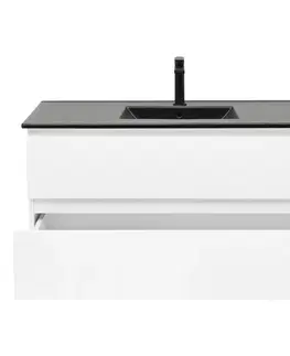 Kúpeľňový nábytok Kúpeľňová skrinka s keramickým umývadlom SAT B-Way 99x50x45 cm biela lesk BWAY2100WU4B2B BWAY2100WU4B2B