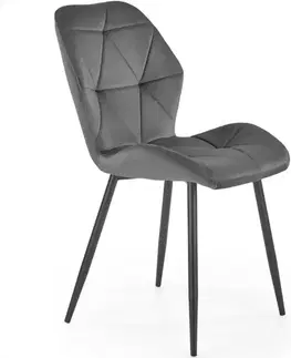Čalúnené stoličky Stolička K453 Velvet/Kov Šedá