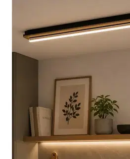 Svietidlá BRILAGI - LED Stropné svietidlo WOODY FLAT LED/25W/230V 118 cm dub/čierna 8590828039327