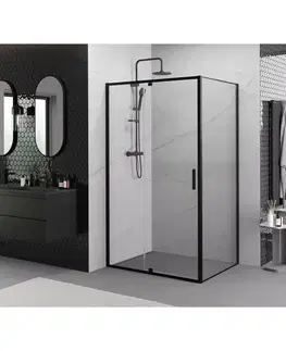 Sprchovacie kúty MEXEN/S - Exo sprchovací kút dvere krídlové 105 x 100, transparent, čierna 819-105-100-70-00