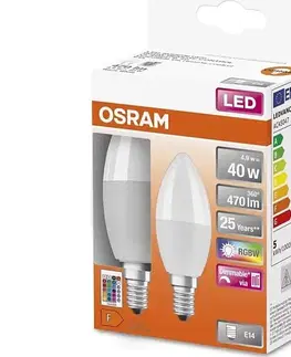 Žiarovky SADA 2x LED RGBW Stmievateľná žiarovka B38 E14/4,9W/230V 2700K + DO - Osram 4058075610149