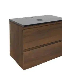 Kúpeľňový nábytok Kúpeľňová skrinka s krycou doskou SAT B-Way 79x50x45 cm orech mat BWAY280NUTZ BWAY280NUTZ