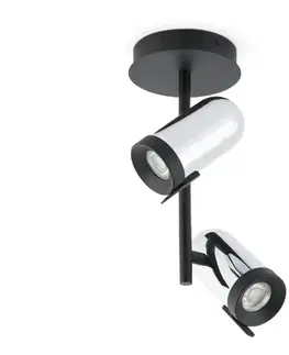 Svietidlá FARO Barcelona Faro 43534 - Bodové svietidlo ORLEANS 2xGU10/8W/230V strieborná/čierna 43534