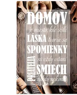 Obrazy s textom Obraz s rámom do kuchyne - domov