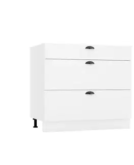 Nábytok Kuchynská skrinka Adele D90PC S/3 biela hrášok/biela