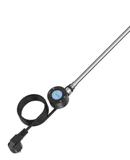 Doplnky do kúpeľne CERANO - Kúpeľňový radiátorový set Franko - kombinované vykurovanie, wifi tyč - stredové pripojenie 50 mm - 300W - čierna matná - 1200x500 mm CER-663343
