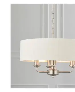 Svietidlá Endon 94361 - Luster na reťazi HIGHCLERE 3xE14/40W/230V béžová/matný chróm 94361