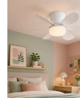 Ventilátory Globo 03625W - LED stmievateľný stropný látor DELORES LED/5W/230V 2700-6500K biela + diaľkové ovládanie 03625W